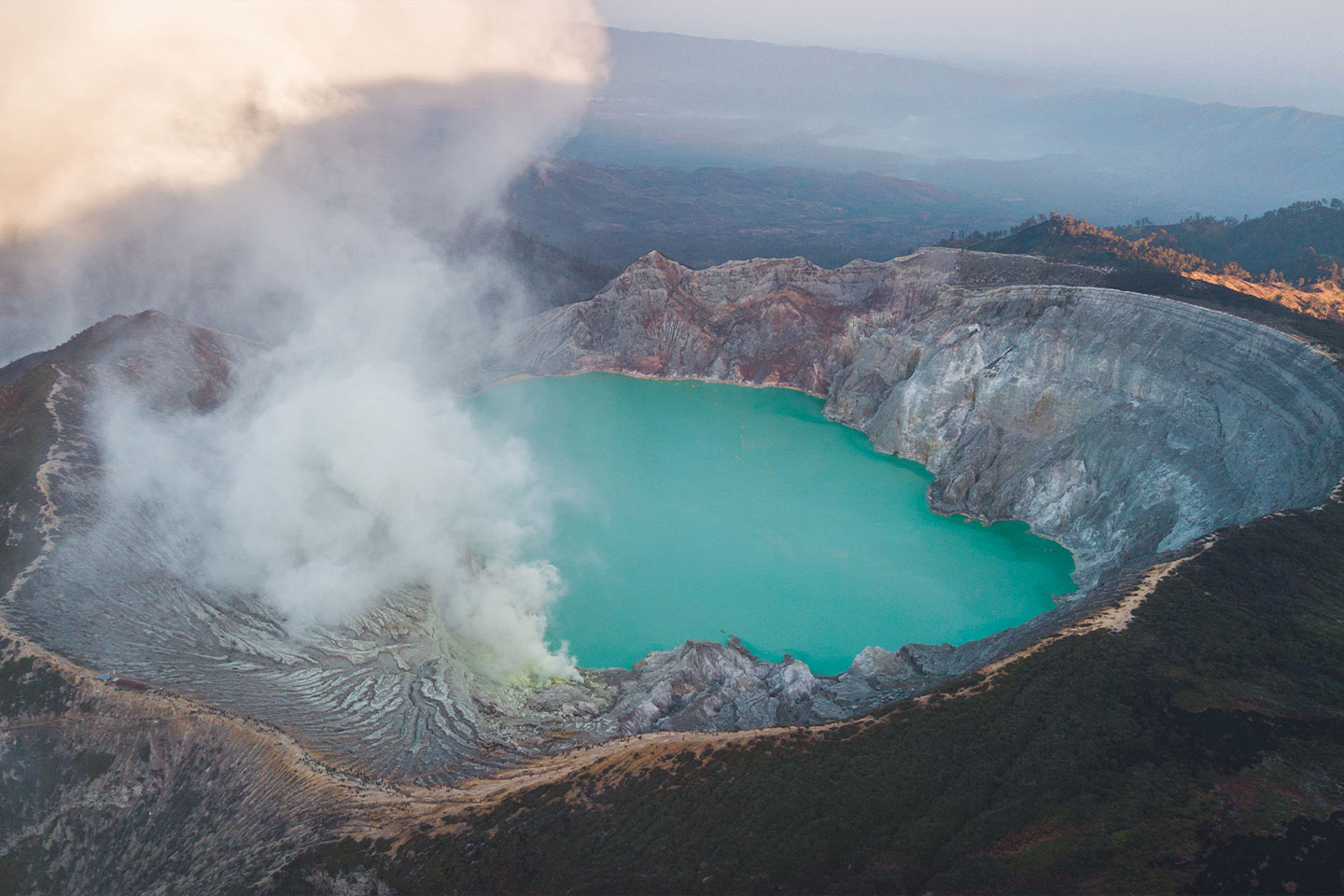 Ijen Crater View Aerial Shoot
